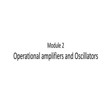 Operational amplifiers and oscillators notes