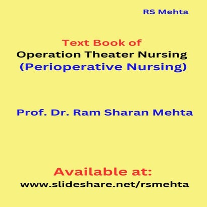 Text Book of Operation Theater Nursing OT Nursing