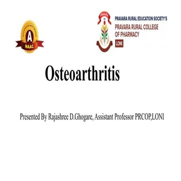Diseases of bones and joint(Pathophysiology of Osteoarthritis)