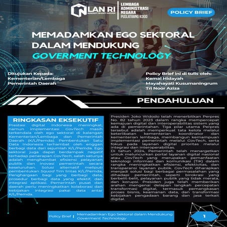 Policy Brief: Memadamkan Ego Sektoral dalam Mendukung Goverment Technology