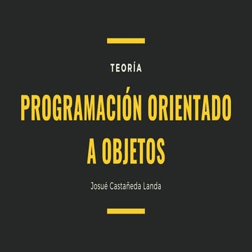 Teoría Programación Orientada a Objetos.