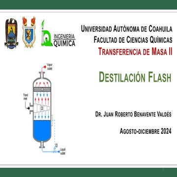 Transferencia de Masa II Destilación Flash