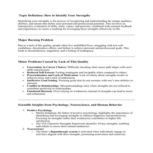 How to Identify Your Strengths by Raghava Reddy