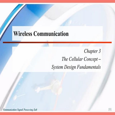 Comnicacines inalambricas: el Concepto celular: diseño y calculos