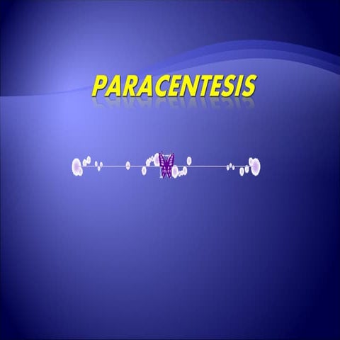 Paracentesis in the hospital setup with steps of how to perform the procedure