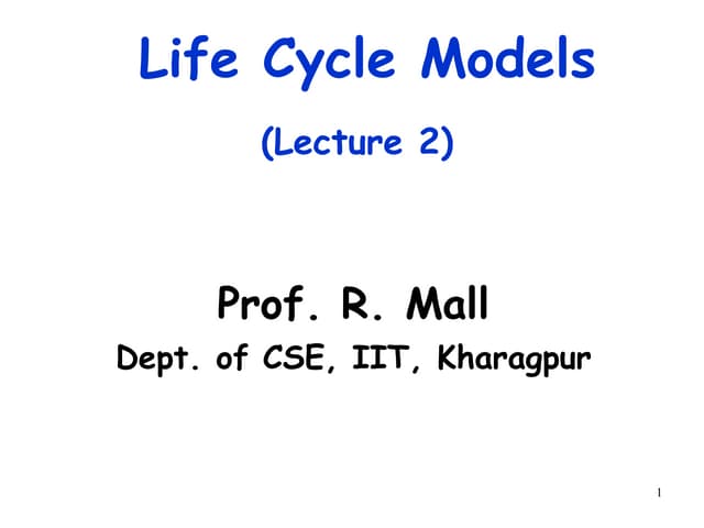 2. Life Cycle Models for Software Engineeting