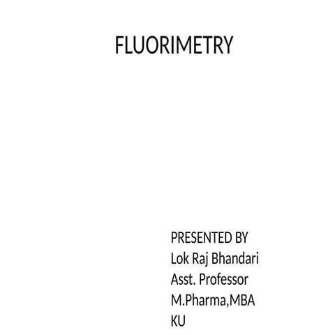2. Fluorimetry Spectroscopy Instrumental Analysis