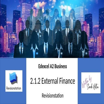 Edexcel A level Business 2.1.2 External Finance