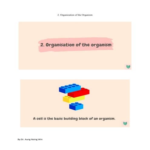 2. Organization of the Organism with MCQ.pdf