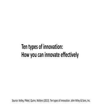 2. Ten types of innovation for Innovation management | PDF