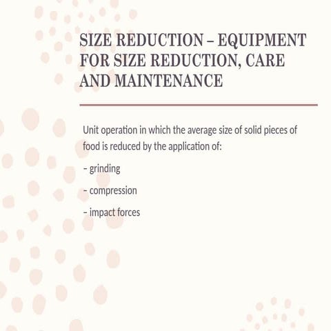 SIZE REDUCTION OF SOLID FOODS IN ENGINEERING