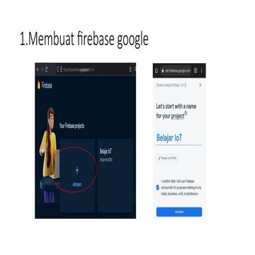 langkah persiapapn pembuatan google firebase | PPTX