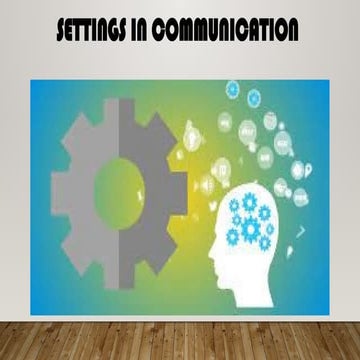 Settings in Communication - Discipline and Ideas in the applied social sciences