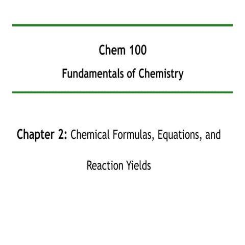 Introduction to Chemistry Lecture Slides for Lecture 2