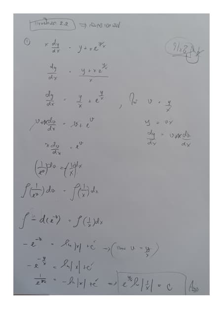 เฉลย_แคลคูลัสระดับมหาวิทยาลัยหัวข้อสมการอนุพันธ์แบบเอกพันธ์