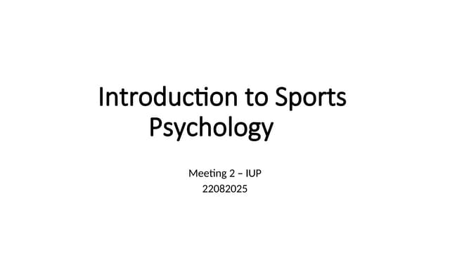 History of Sport Psychology and Sport Organization
