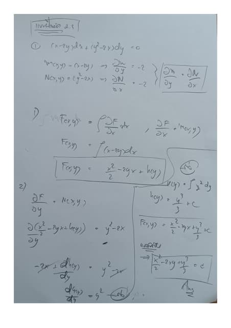 เฉลย_แคลคูลัสระดับมหาวิทยาลัยหัวข้อสมการอนุพันธ์แบบสมการแม่นตรง2.3