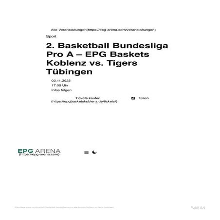 Homepage EPG Arena live Review-2. Basketball Bundesliga Pro A – EPG Baskets Koblenz vs. Tigers Tübingen – EPG A.pdf