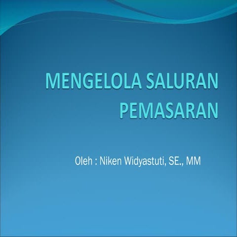 Manajemen Ritel dalam mengelola saluran pemasaran