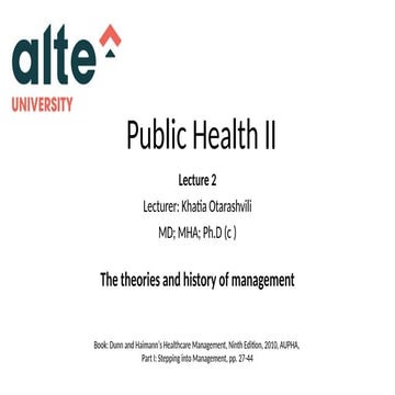 2. Public Health II (1).pptx, the theories and histories of management