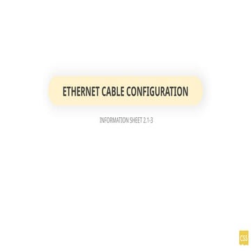 2.1-3 Ethernet Cable Configuration Configuration