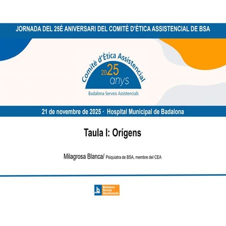 Presentació de la taulla rodona "Orígens"