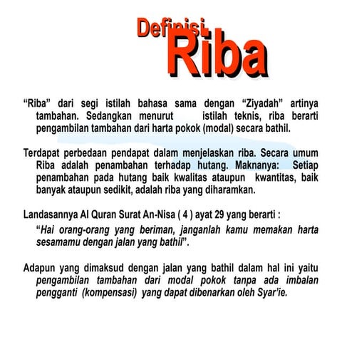 2. Riba dan Permasalahannya di Pandang dari Sudut Agama | PPT