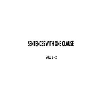 MATERI TOEFL STRUCTURE SENTENCE WITH ONE CLAUSE | PPTX