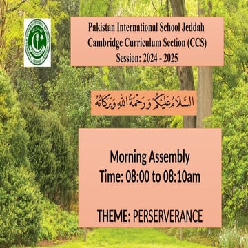2. Assembly Theme Perseverance for Every student. | PPTX