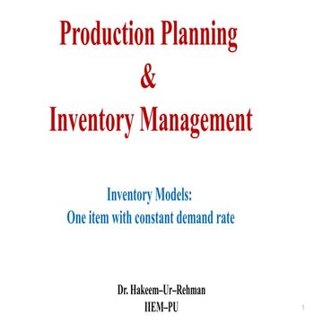 2. Inventory Model - One item with constant demand rate.pptx