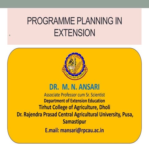 Extension programme planning | PPTX