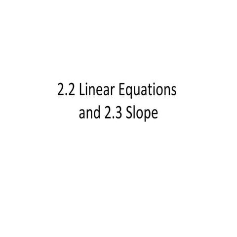 2.2 linear equations
