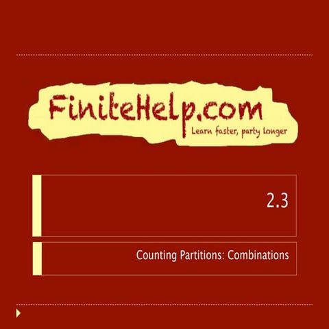 Counting Partitions: Combinations - Finite Math