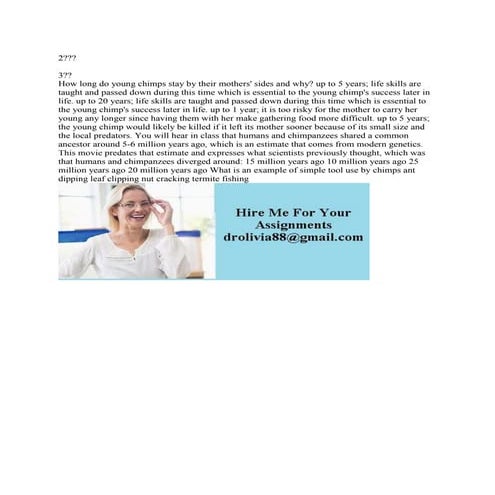 2---  3-- How long do young chimps stay by their mothers' sides and wh.docx