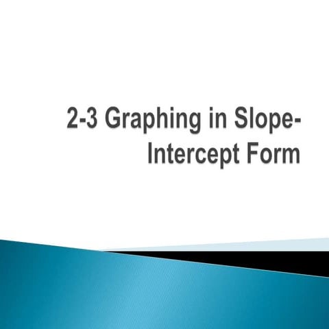 2 3 graphing in slope-intercept form