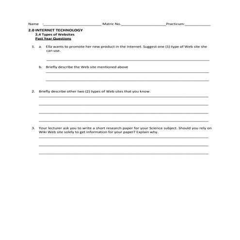 2.4 and 2.5 types of websites & netiquette