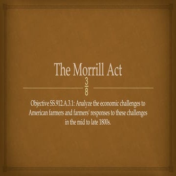 Morrill Land Grant Act and Farming Tech - US History