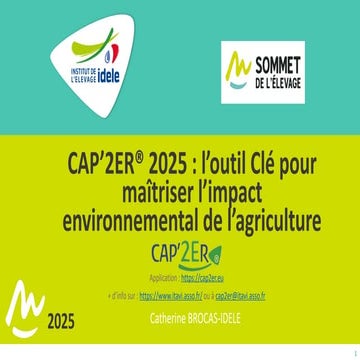 SOMMET 2025 - CAP’2ER® 2025 : l’outil Clé pour maîtriser l’impact environneme...