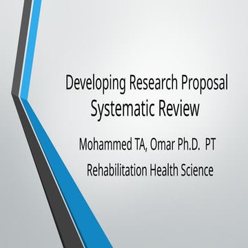 Developing Research Proposal Systematic Review