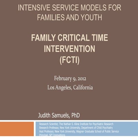 2.7 Intensive Service Models for Families and Youth 