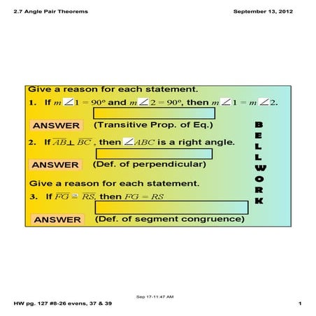 Right angle theorem | PPTX