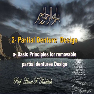 2- a. Basic principles for designing the removable partial denture (class i p...