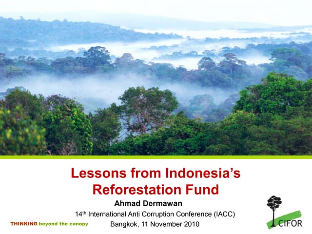 Lessons from Indonesia’s Reforestation Fund