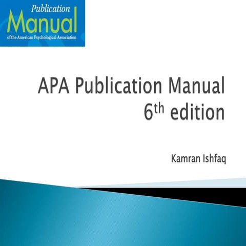 APA Publication Manual 6th Edition