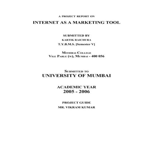 2 a project report on internet as a marketing tool
