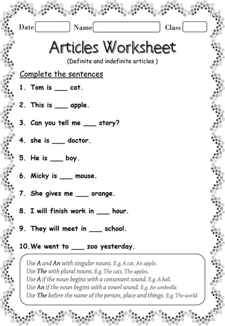 Articles Worksheet PDF articles-worksheet-pdf