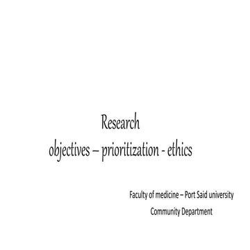 Research objectives types and classification | PPTX