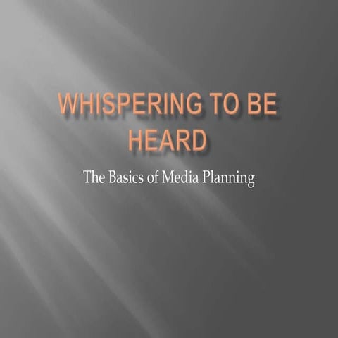 Basics of media planning