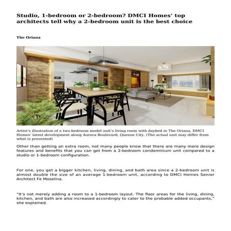 Why two-Bedroom Condo Unit Is Better Than A Studio Or One-Bedroom Unit