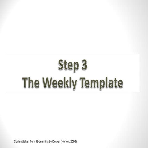 The weekly template